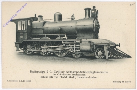 Breitspurige 2 C-Zwilling Naßdampf-Schnellzuglokomotive