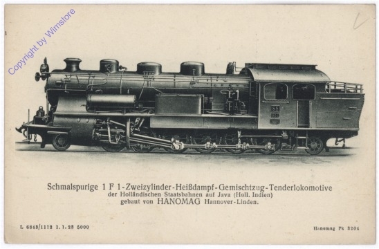 ak183737 Schmalspurige 1 F 1-Zweizylinder-Heißdampf-Gemischtzug-Tenderlokomotive