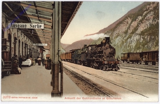 Gotthardbahn - Ankunft in Göschenen
