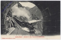 Gotthardbahn - Einfahrt in den Tunnel bei Goeschenen