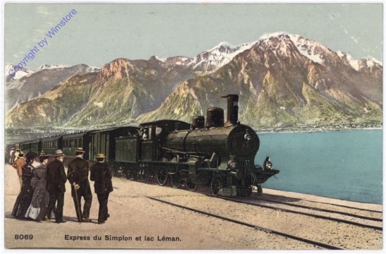 Simplon-Express et lac Leman