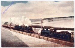 Trains passing at full speed on the Caledonian Railway
