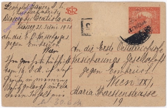 ak183985 Kartenbrief aus 1920