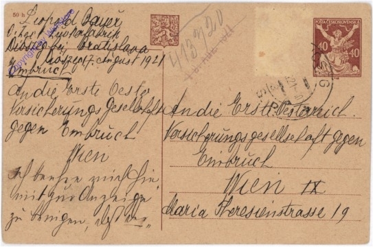 ak183987 Kartenbrief aus 1921
