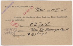 Kartenbrief aus 1921