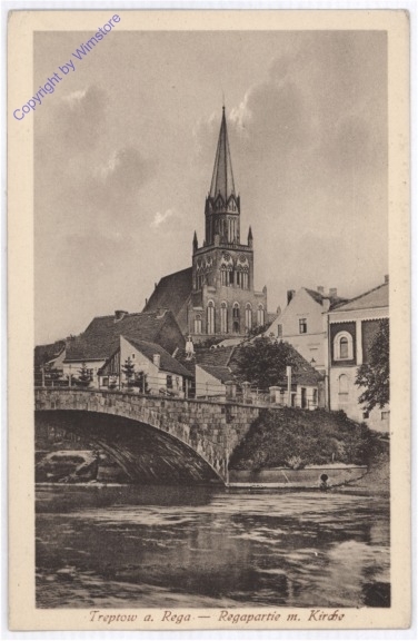 Treptow a. Rega, Regapartie mit Kirche