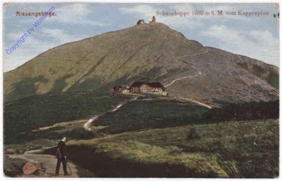 Riesengebirge, Schneekoppe vom Koppenplan