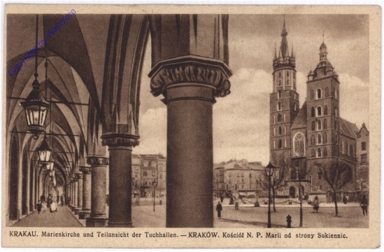 Krakau, Marienkirche und Teilansicht der Tuchhallen