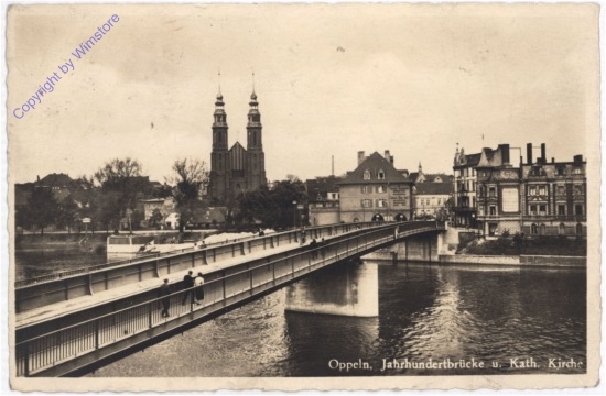 Oppeln, Jahrhundertbrücke u. kath. Kirche