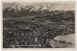 Bregenz, Bodensee mit Blick auf die Schweizer Berge