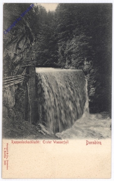 Dornbirn, Rappenlochschlucht, Erster Wasserfall