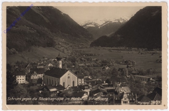 Schruns, gegen die Silvrettagruppe