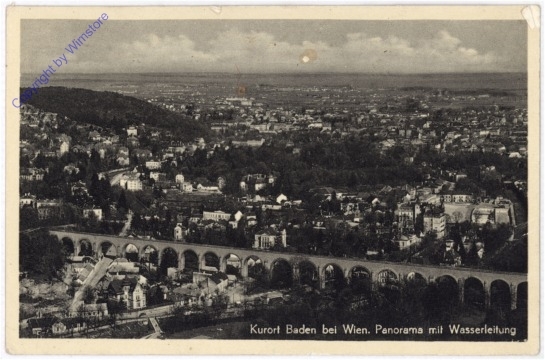 Baden, Panorama mit Wasserleitung