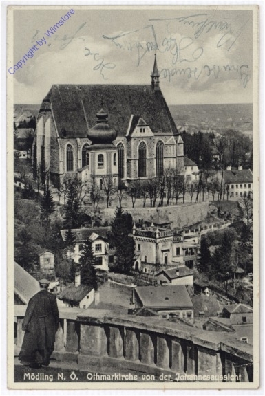 ak185845 Mödling, Othmarkirche von der Johannesaussicht