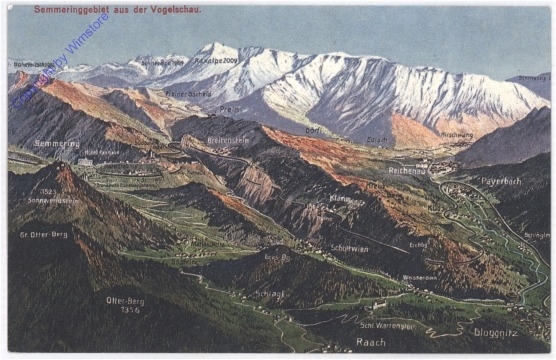 Semmering, Semmeringgebiet aus der Vogelschau