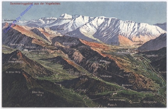 Semmering, Semmeringgebiet aus der Vogelschau