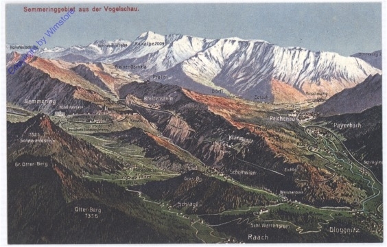 Semmering, Semmeringgebiet aus der Vogelschau
