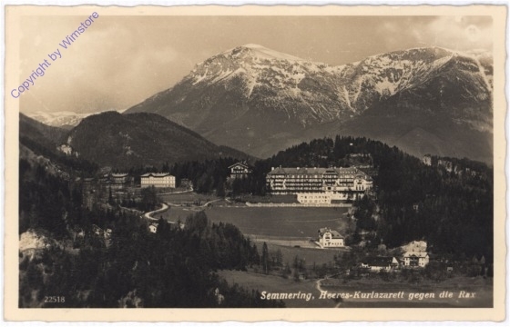 Semmering, Heeres-Kurlazarett gegen die Rax