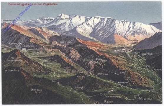 Semmering, Semmeringgebiet aus der Vogelschau