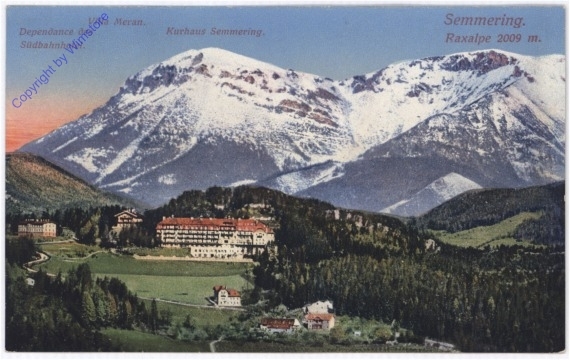 Semmering, Villa Meran, Dependance des Südbahnhotel, Raxalpe, Kurhaus
