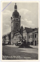 Waidhofen an der Ybbs, Oberer Stadtplatz mit Türkenturm und Mariensäule