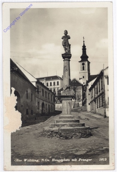 ak186729 Wölbling, Hauptplatz mit Pranger