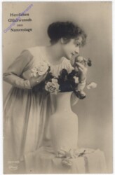 Dame mit Blumenvase, Namenstag