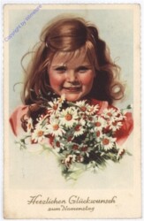 ak186961 Mädchen mit Blumen, Namenstag