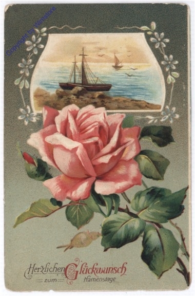 ak187008 Rose mit Meer, Namenstag