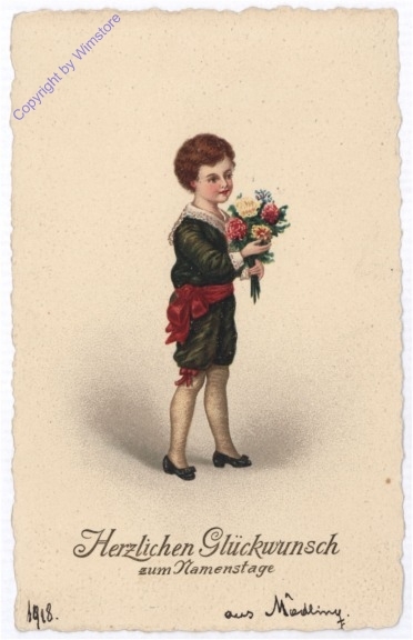 Kind mit Blumen, Namenstag