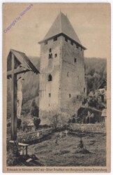 Friesach, Alter Friedhof mit Bergfried, Ruine Petersberg