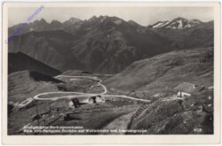 Großglockner, Hochalpenstraße, Blick vom Parkplatz Hochtor auf Wallackhaus und Schobergruppe