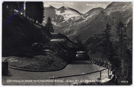 Großglockner, Hochalpenstraße, Kehre IV mit Blick ins Käfertal
