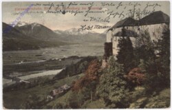 Köttmannsdorf, Karawankenbahn Blick über Hollenburg ins Rosental