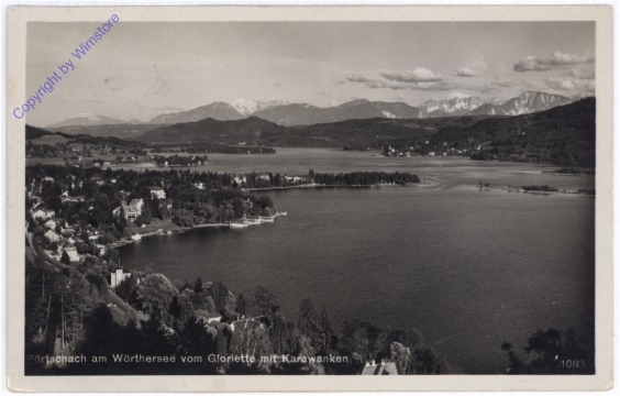 ak187580 Pörtschach, vom Gloriette mit Karawanken