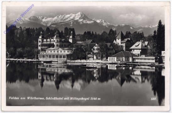 Velden, Schloßhotel mit Mittagskogel