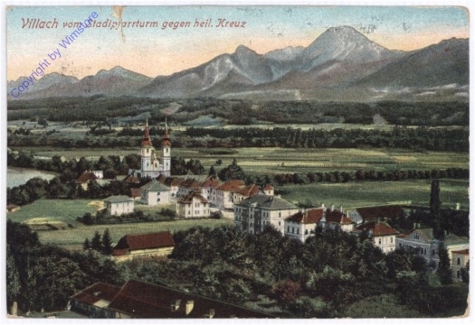 ak187708 Villach, vom Stadtpfarrturm gegen heil. Kreuz
