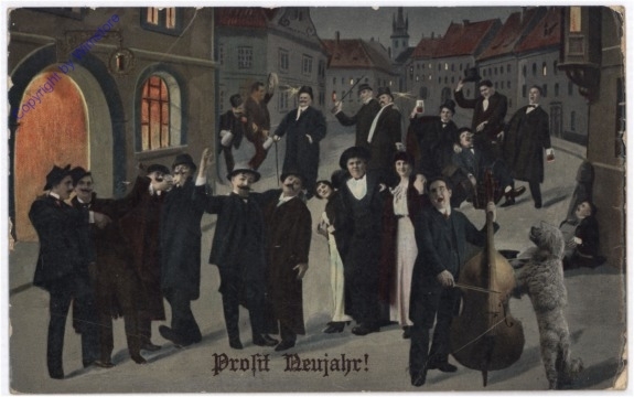 ak188022 Feiernde auf der Straße