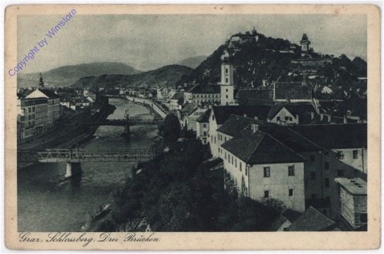 Graz, Schlossberg, Drei Brücke