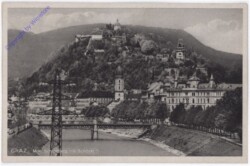 Graz, Mur, Schlossberg mit Schöckl