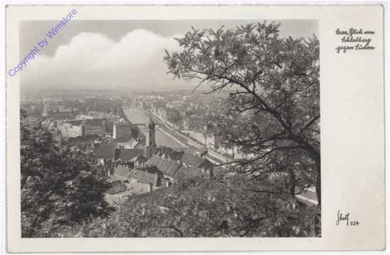 Graz, Blick vom Schlossberg gegen Süden