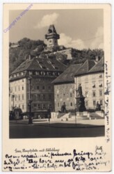 ak188482 Graz, Hauptplatz mit Schlossberg