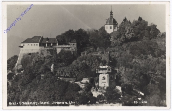 Graz, Schlossberg-Bastei, Uhrturm u. Liesl