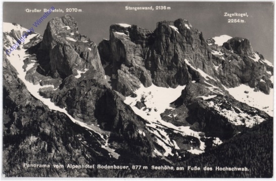 Hochschwab, Panorama vom Alpenhotel Bodenbauer