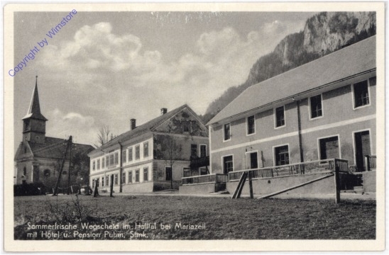 ak188805 Mariazell, Wegscheid mit Hotel u. Pension Puhm