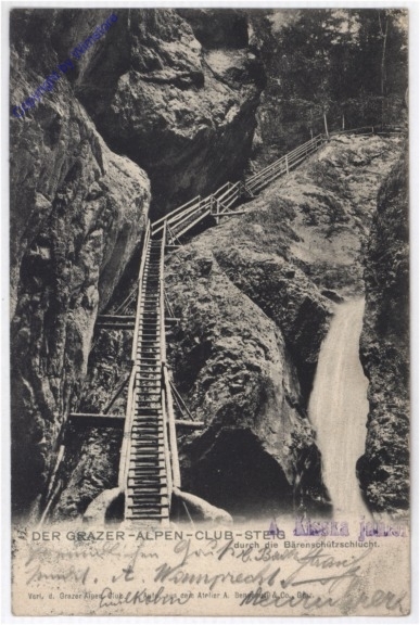 Mixnitz, Der Grazer-Alpen-Club-Steig durch die Bärenschützschlucht