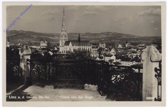 ak190000 Linz an der Donau, Totale von der Gugl