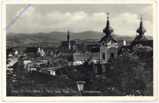 Steyr, Blick v. Tabor geg. Hohe Dirn u. Schoberstein