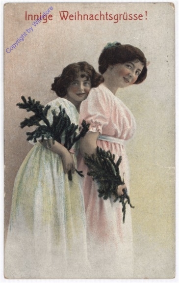 ak190379 Zwei Mädchen mit Zweigen