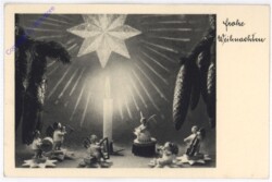 Kerze mit Krippenfiguren